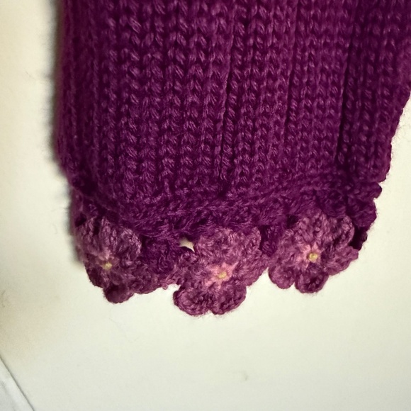 Vintage April Cornell Sweater With Crochet Floral Details Wool Blend Medium - Picture 6 of 12